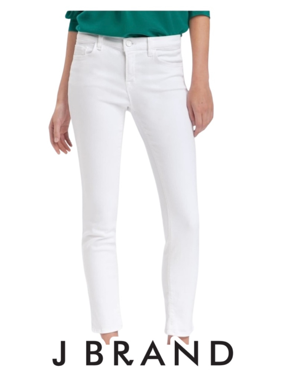 J Brand | 7/8 Mid Rise Straight Jean in Snow White - Size 29